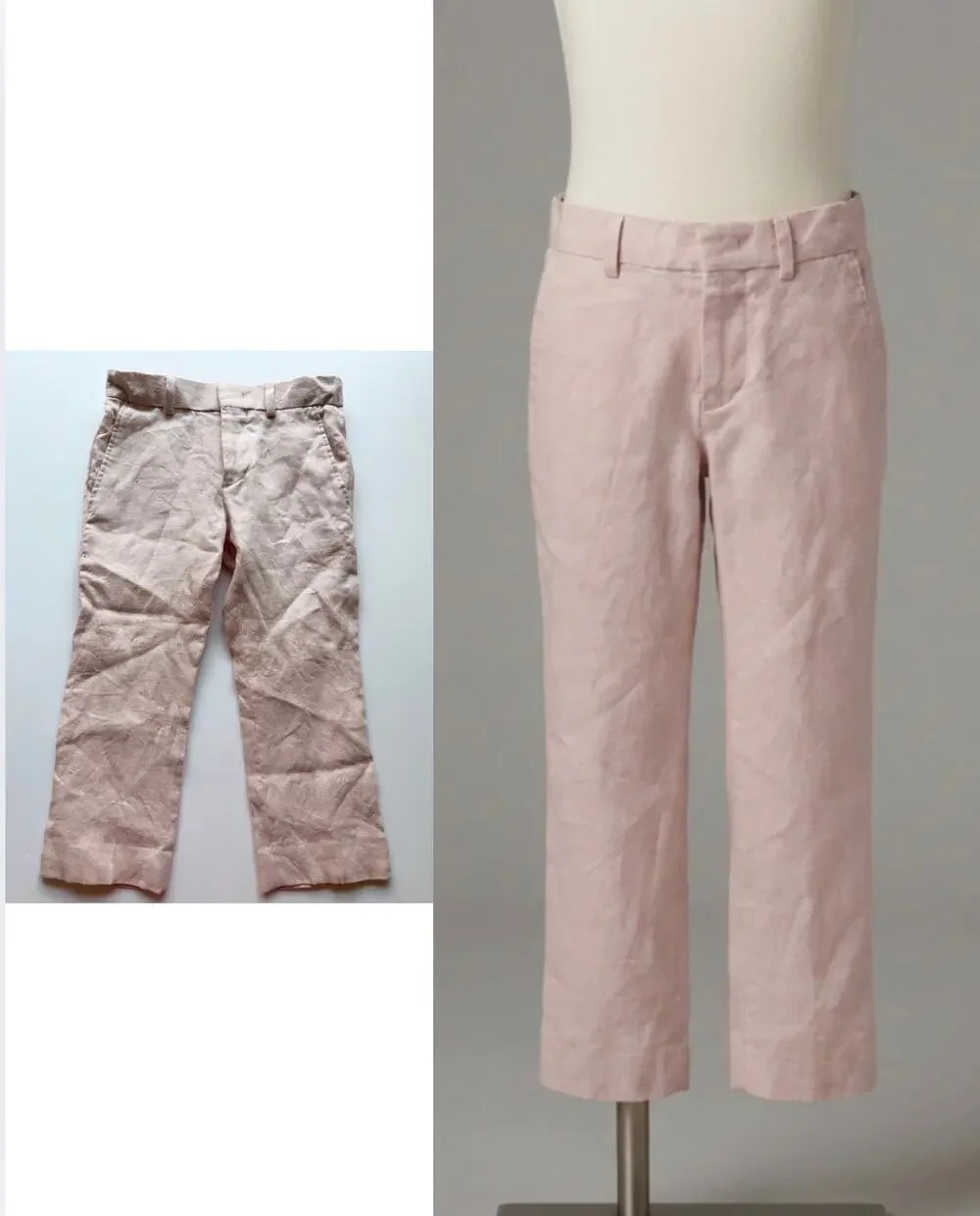 Lauren Ralph Lauren Boys 100% Linen Dress Pants Size 4 Light Pink